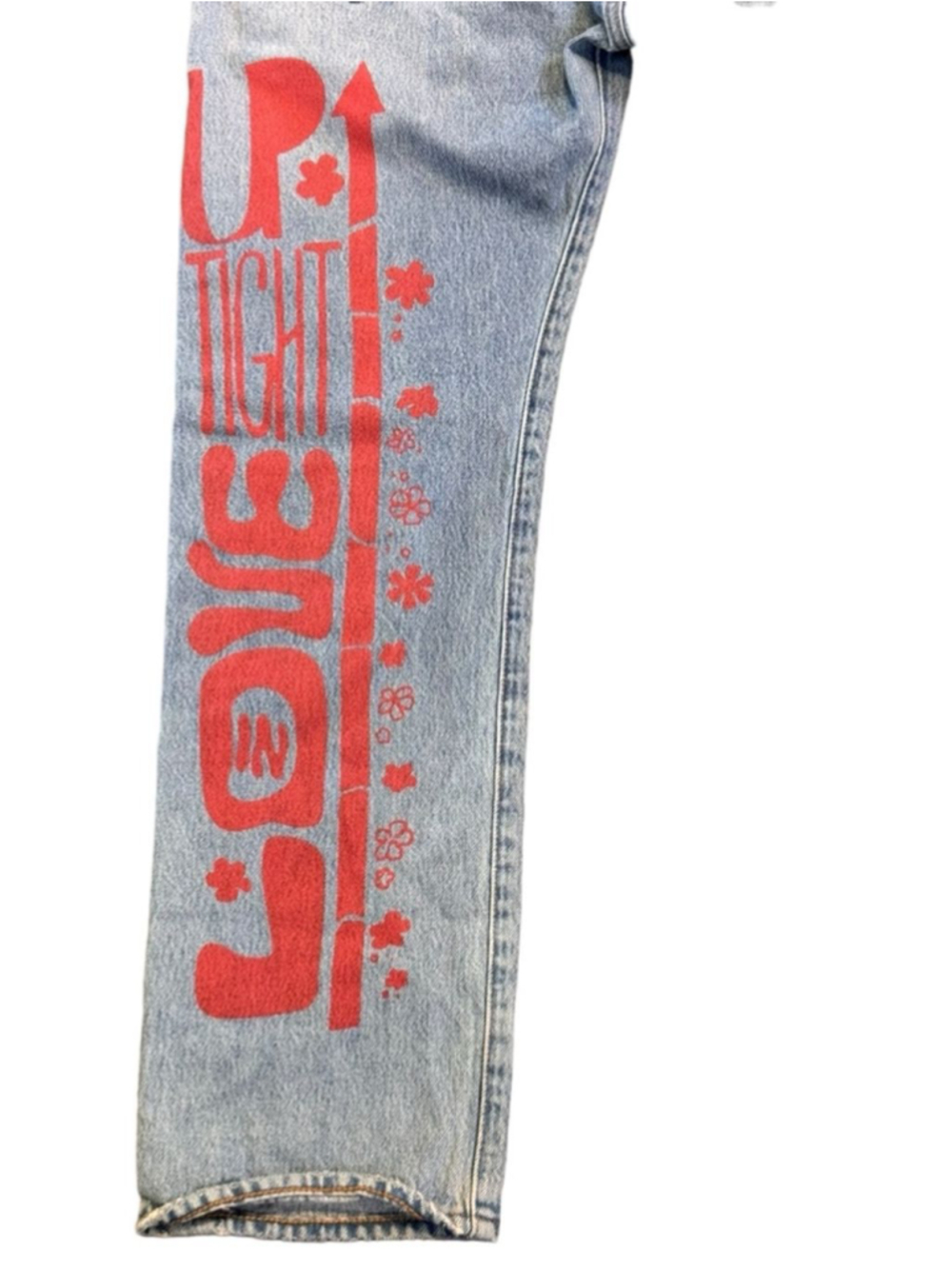 LEVI’S Men’s Premium 501 Original SUMMER LOVE JEANS Festival Groovy Sz 33x30 - Picture 9 of 11